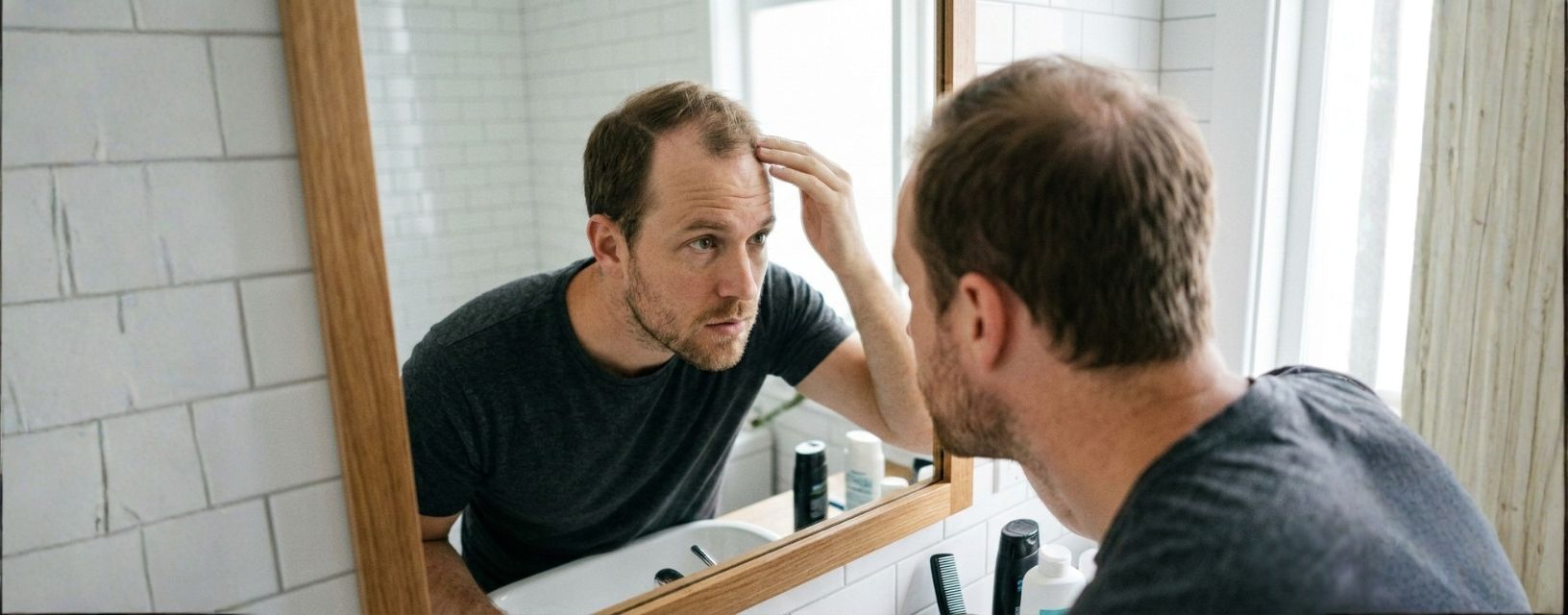 Alopecia androgenética observada no couro cabeludo masculino