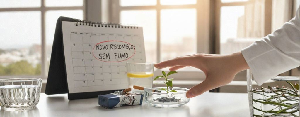 Apoio para deixar de fumar com novo começo sem tabaco e decisão consciente