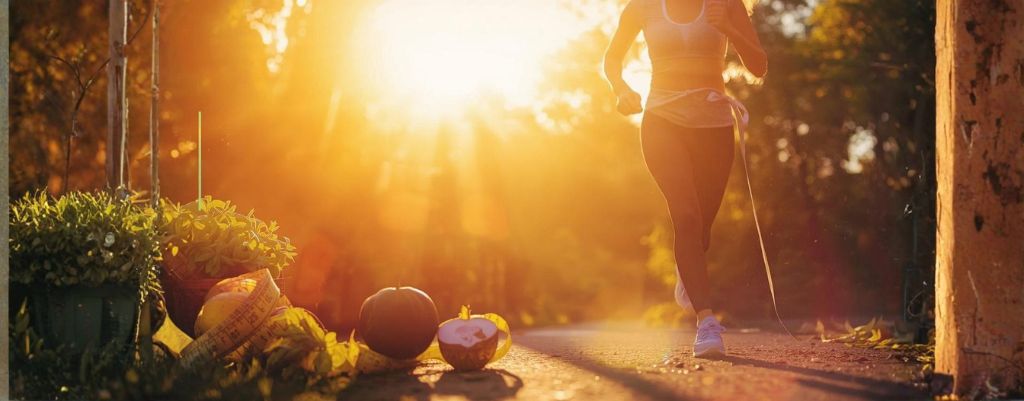 Pessoa a praticar actividade física ao ar livre como parte de um plano de perda de peso saudável