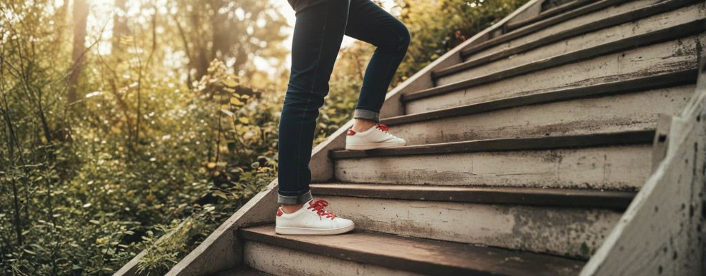 Pessoa a recuperar fisicamente, representando o processo de solicitar a baixa médica passo a passo