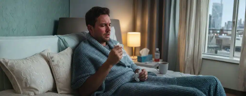 Gripe cuidados em casa e autodeclaração em adulto com sintomas gripais em repouso