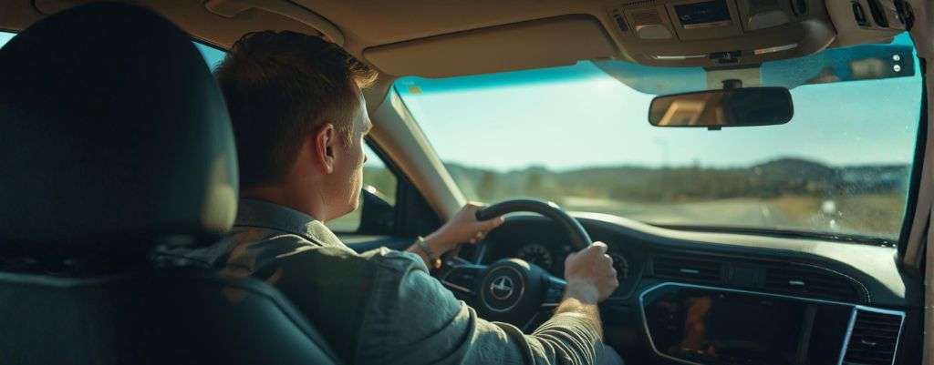 Condutor a circular numa estrada aberta, representando a importância da revalidação da carta de condução dentro dos prazos legais