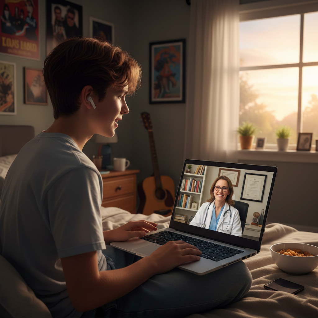 Consulta online relacionada com TDAH em adolescente, ilustrando o impacto do transtorno na vida diária