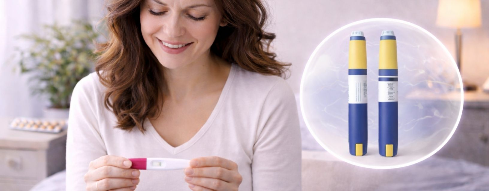 Mulher a ver teste positivo de gravidez em casa